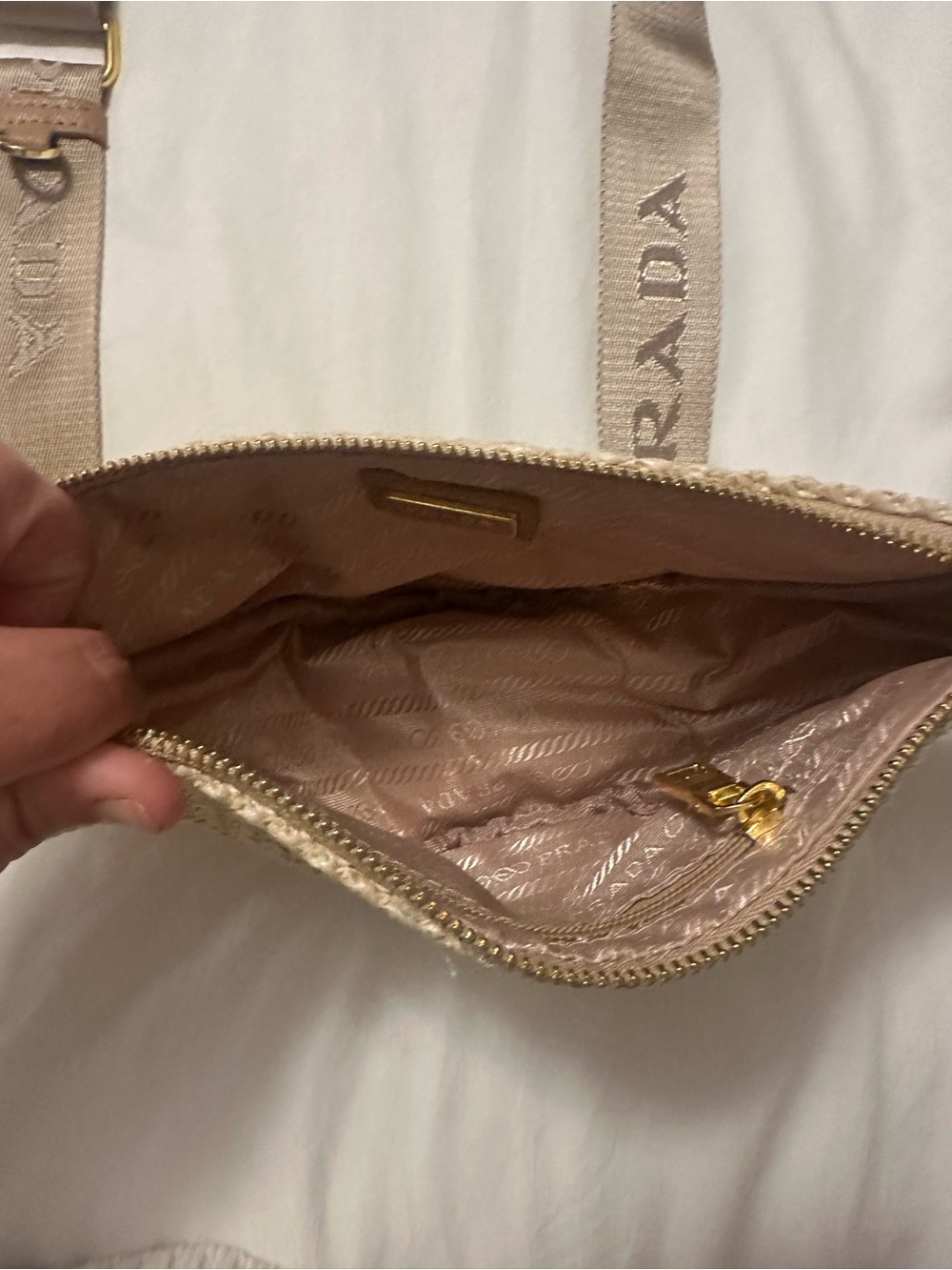 PRADA Milano Beige Woven Crossbody - Picture 4 of 4